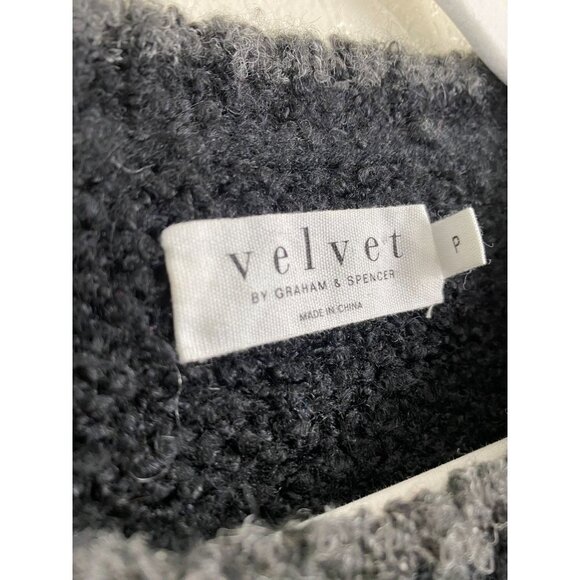 Velvet Graham & Spencer Wool mohair Sweaters Womens  Small Gray Black fall Cozy - Picture 3 of 10